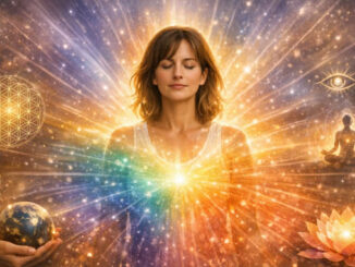 Aura und Bewusstsein wird bei einer Frau sichtbar