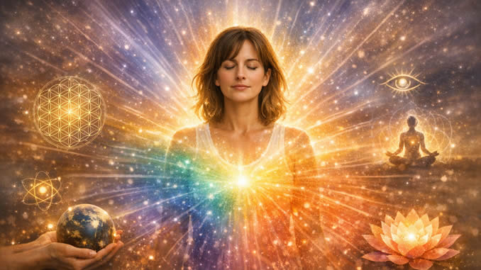 Aura und Bewusstsein wird bei einer Frau sichtbar