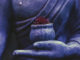 hand-violett-bluete-buddha