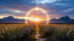 ein Lichttor in den Bergen