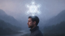 Rätsel des Bewusstseins - ein Mann im Nebel in Kontemplation