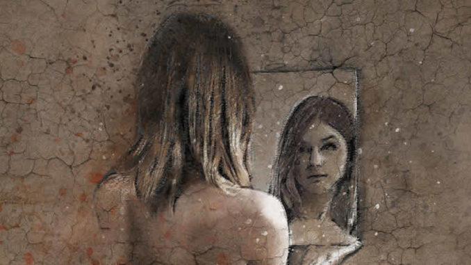 frau-spiegel-zeichnung-woman