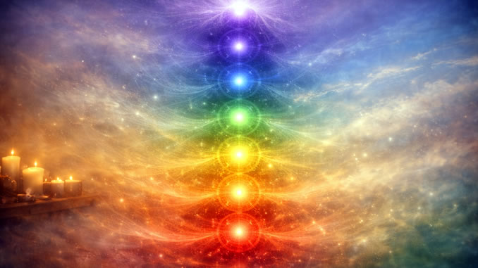 Chakra-Lichter in mystischer Harmonie