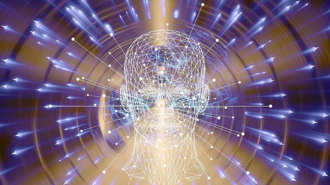Bewusstsein-kopf-netz-pfeile-virtual