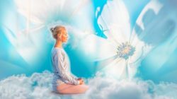 Drei Phasen des spirituellen Erwachens frau himmel blumen meditation