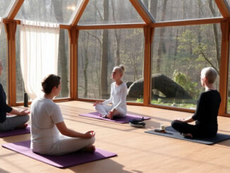 Frauen in einem Schweige Retreat