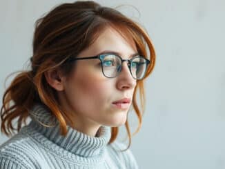 eine Frau hat geistiges Vermögen zu reflektieren