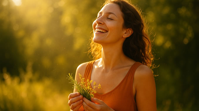 Ayurveda fördert das Lebensgefühl hier bei einer Frau