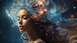 Frau spirituell symbole kopf