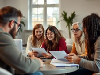 Spirituelle Coaching Ausbildung Besprechung im kleinen Rahmen