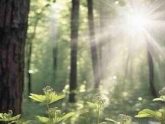 Ein Lichtstrahl im Wald