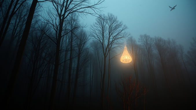 unerklärliche Phänomene im dunklen Wald