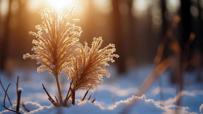 Wintersonnenwende Natur im Schnee