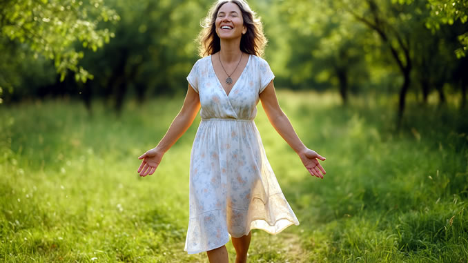 eine mediale Frau in der Natur