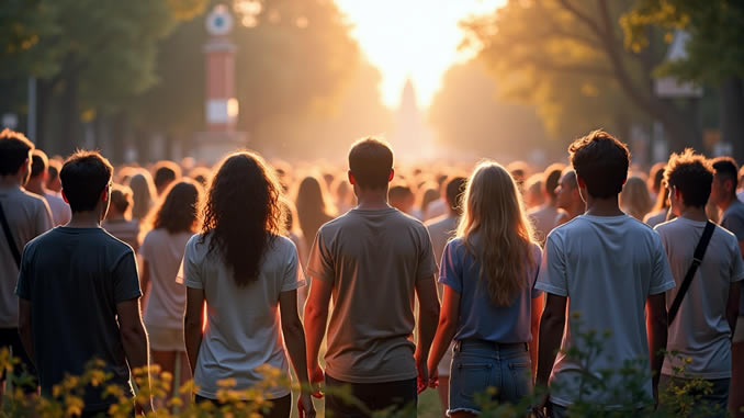 Vereinigte Staaten von Europa in dem Menschen harmonisch miteinander leben