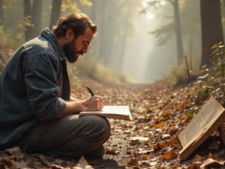 Verrat und Schuld Mann im Wald