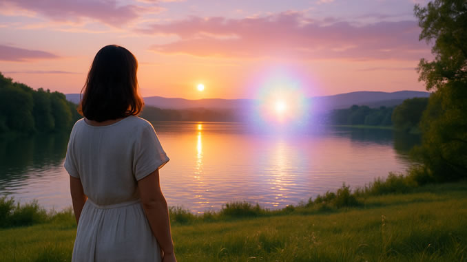 Geistheilung erleben mit einer Frau am See