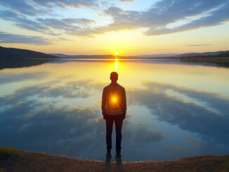 Welt Spiegel der Seele an einem See symbolisiert