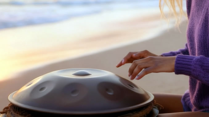 handpan am Strand spielen