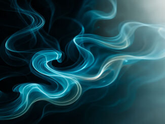Türkisfarbener Dampf bzw. Rauch