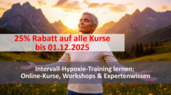 Rabatt Intervall-Hypoxie-Training Frau mit guter Gesundheit auf Wiese