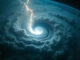 Sturm mit Auge und Blitz