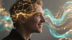 Von der Symptom Reparatur zur Bewusstseins Transformation Mann mit Gedanken und Gefühlswellen