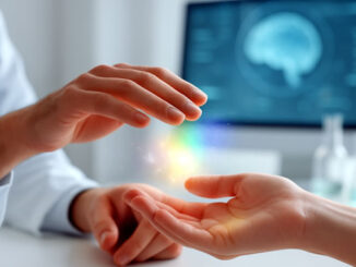 Energieheilung wandert zwischen Händen