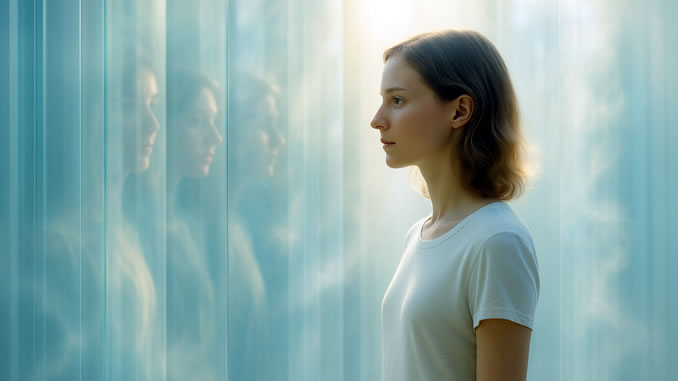 Burnout aus energetischer Sicht bei ein er Frau versinnbildlicht