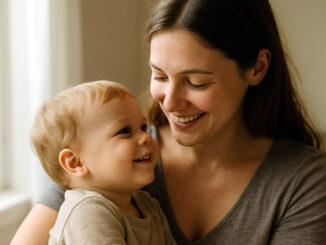 Mutter mit Kind mit einer innigen Bindung