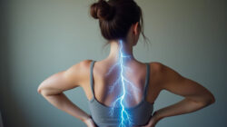 Wenn Stress Spuren hinterlässt Frau mit schmerzendem Rücken