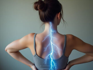 Frau mit schmerzendem Rücken