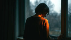 Müdigkeit der Seele am Beispiel eines Menschen der am Fenster steht