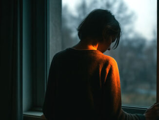 Müdigkeit der Seele am Beispiel eines Menschen der am Fenster steht