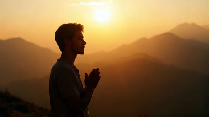 Was ist Spiritualität - ein Mann in den Bergen