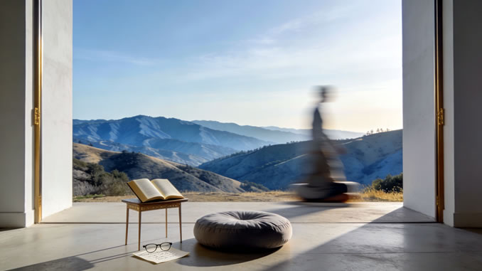 Meditationskissen vor Fenster