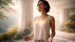 Frau empfindet ihren inneren Heiler