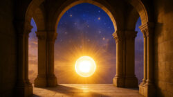 Reich Gottes Gewölbe mit strahlendem Licht