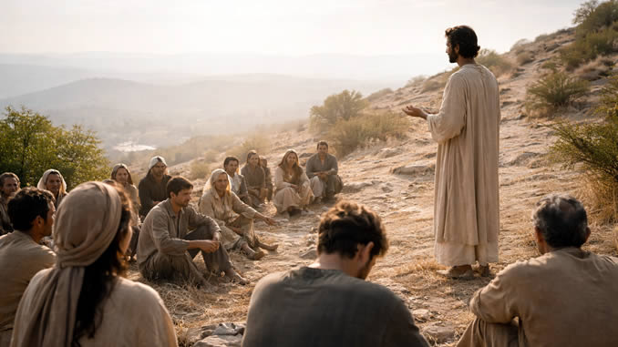 Jesus bei der Bergpredigt