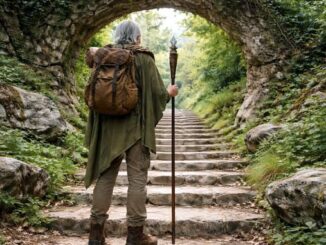 weiser Mann geht seinen Weg