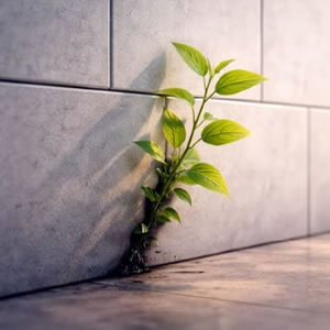 icon englisch Pflanze in Mauer