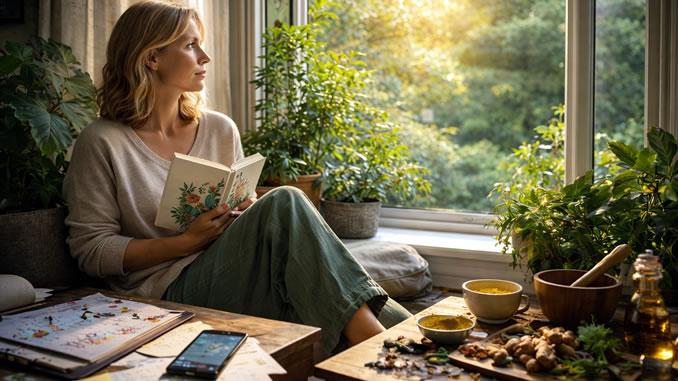 Ein ruhiger Moment mit Kräutern