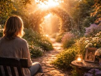 Zauberhafter Garten im Abendlicht