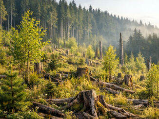 frischer, junger und alter Wald