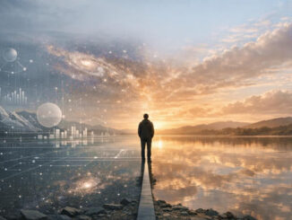 geometrische, wissenschaftliche Landschaft und natürliche Welt