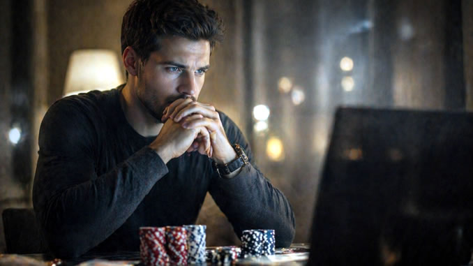 Nachdenklicher Moment am Laptop