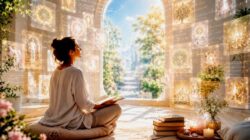 Akasha Chronik und persönliches Wachstum Frau in Meditation mit der Akasha Chronik