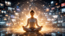 Gehirnwellen und Spiritualität Meditation im digitalen Netzwerk
