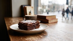 Haschbrownies und Cannabis Edibles Wo Freiheit Grenzen braucht ein Stück Kuchen liegt auf einem Teller