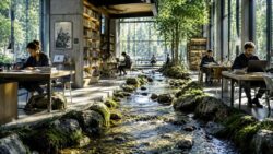 Idealismus zeigt sich im Umgang mit der Natur im Büro und der Arbeit